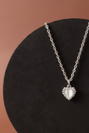 Elegant Heart Pendant Necklace – Silver Finish with Crystal Detailing
