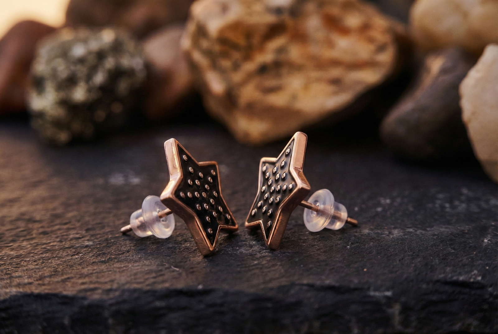 Elegant Black Star Stud Earrings – Gold Outline Designer Party Wear Earrings for Women - Image 5