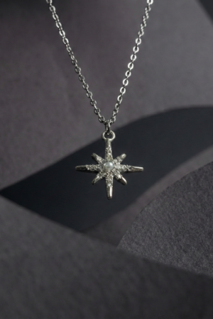 Elegant Starburst Pendant Necklace with Pearl Center Korean Jewellery for Women - Moon Beauty