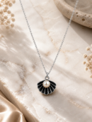 Black Pearl Shell Pendant Necklace Korean Jewellery for Women - Moon Beauty