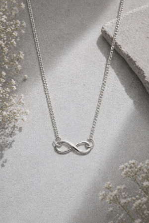 Infinity Pendant Necklace for Women | Silver Infinity Symbol Necklace Korean Jewellery for Women - Moon Beauty