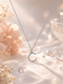 Initial C Pendant Necklace for Women | Crystal Letter C Necklace Korean Jewellery for Women - Moon Beauty
