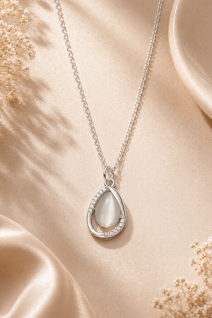 Pearl Drop Crystal Necklace Korean Jewellery for Women - Moon Beauty