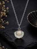 White Pearl Shell Pendant Necklace for Women Korean Jewellery for Women - Moon Beauty